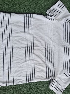 Old Navy White and Black Striped Cotton Bedding Top